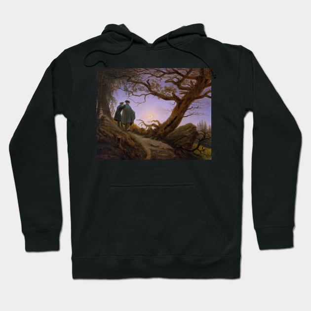 Two Men Contemplating the Moon Hoodie by UndiscoveredWonders